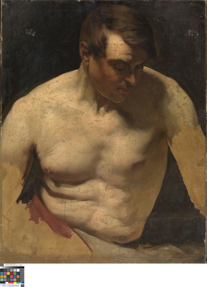 Studie naar levend model  mannelijke torso