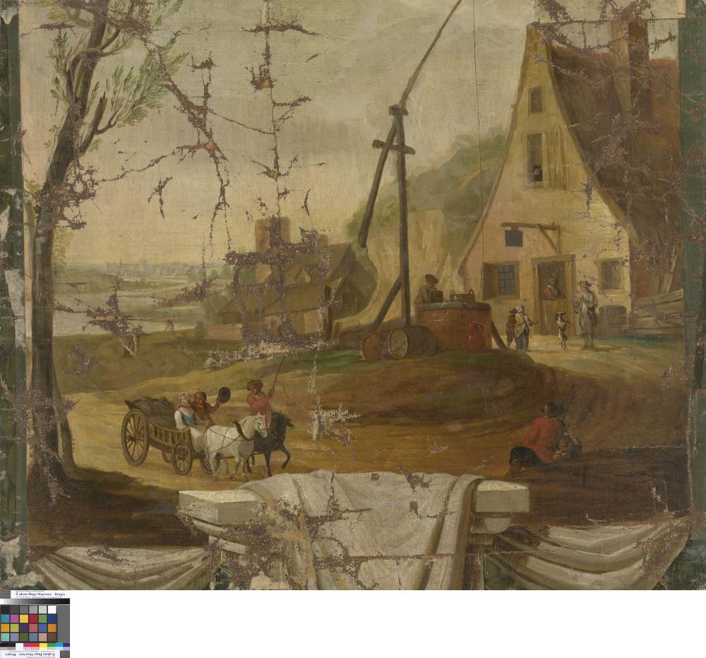 Landelijk tafereel met herberg