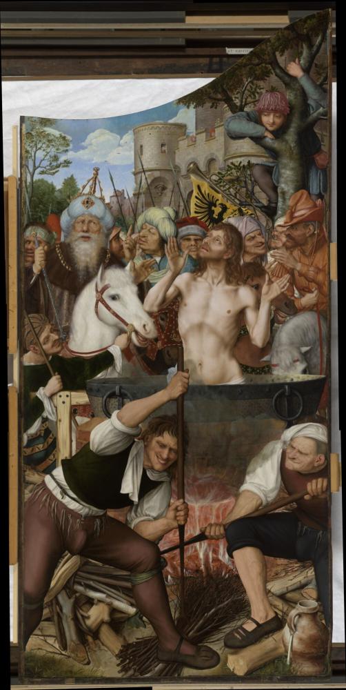 Altaarstuk van het schrijnwerkerambacht - Heilige Johannes in de olie