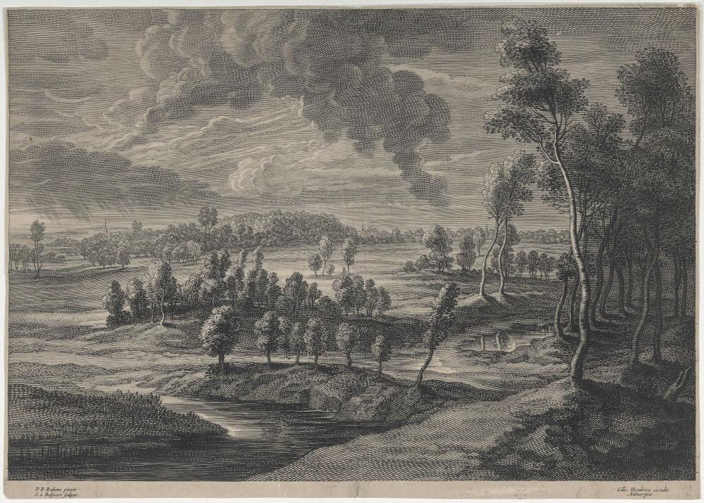 Hetzelfde landschap zonder de figuren