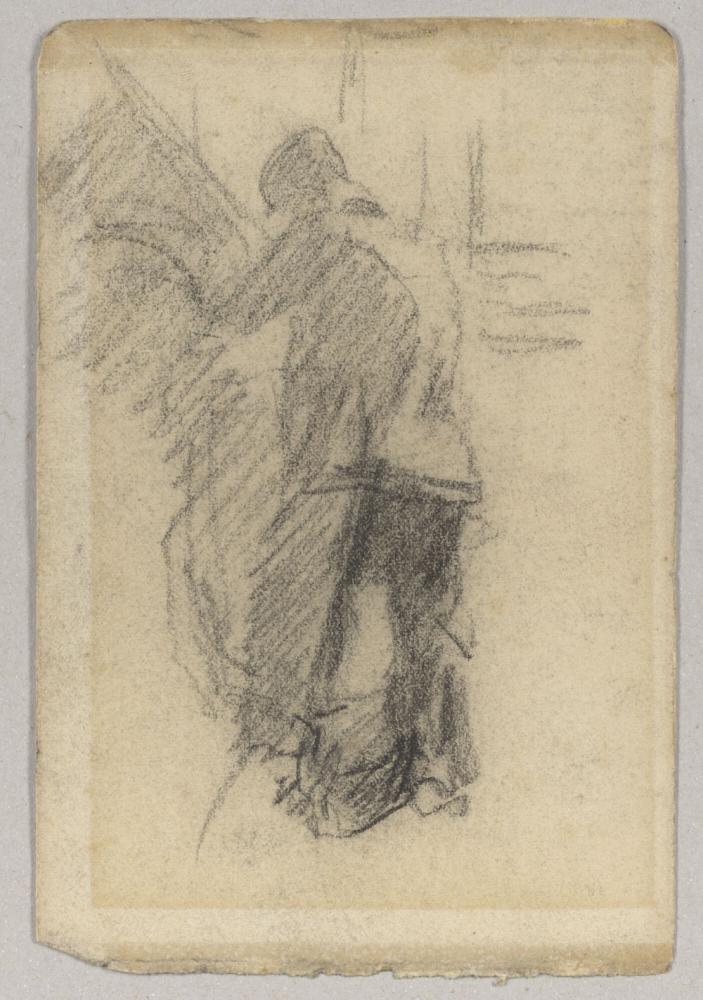 Interieur met zittende vrouw