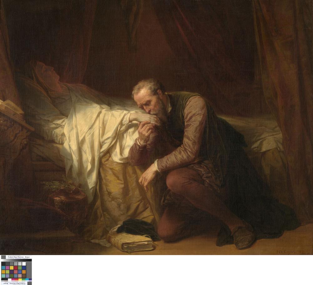 De kunstenaar Michelangelo bij het bed van de dode Vittoria Colonna