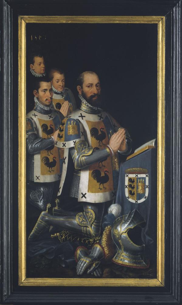 Portret van Jan Lopez Gallo en zijn drie zonen