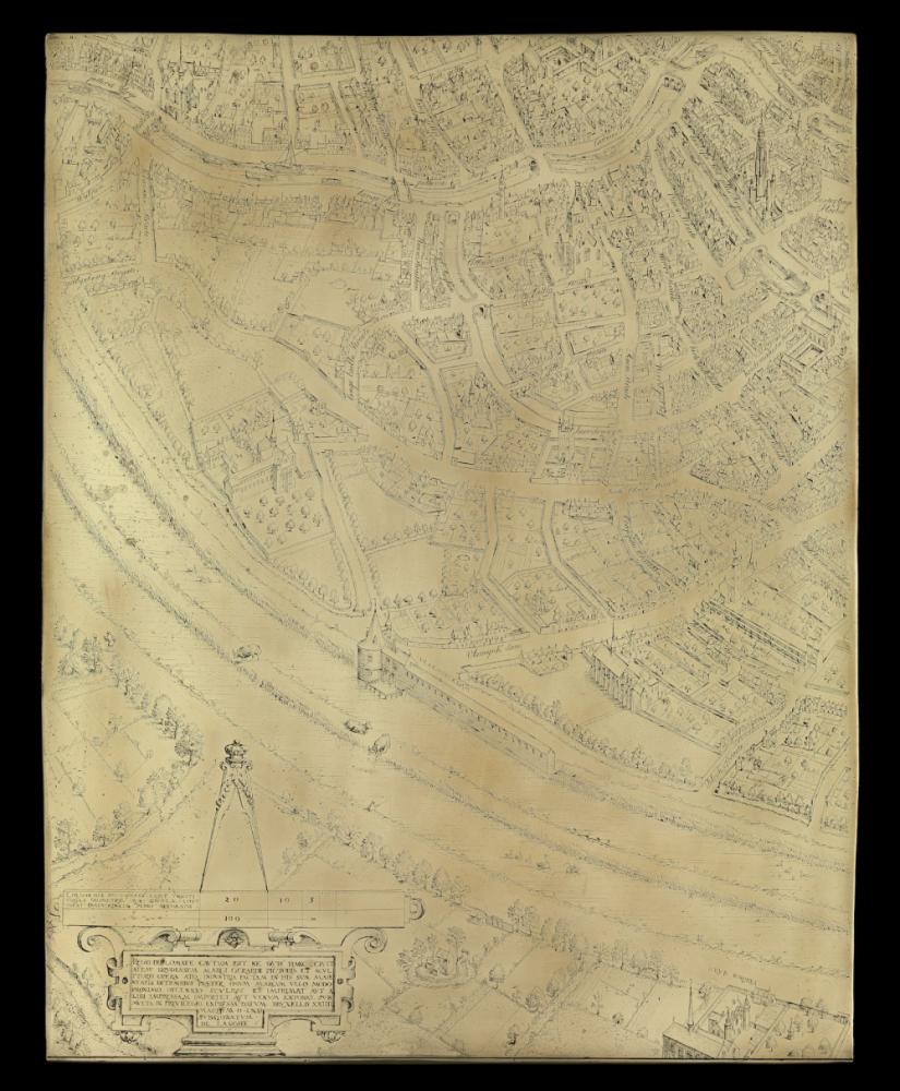 Kaart van Brugge (Gravure  koperen etsplaten)