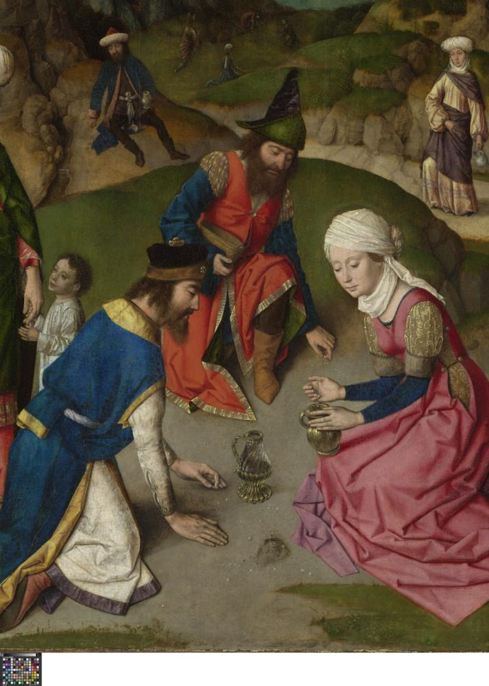 Het Laatste Avondmaal. Detail uit paneel rechtsboven