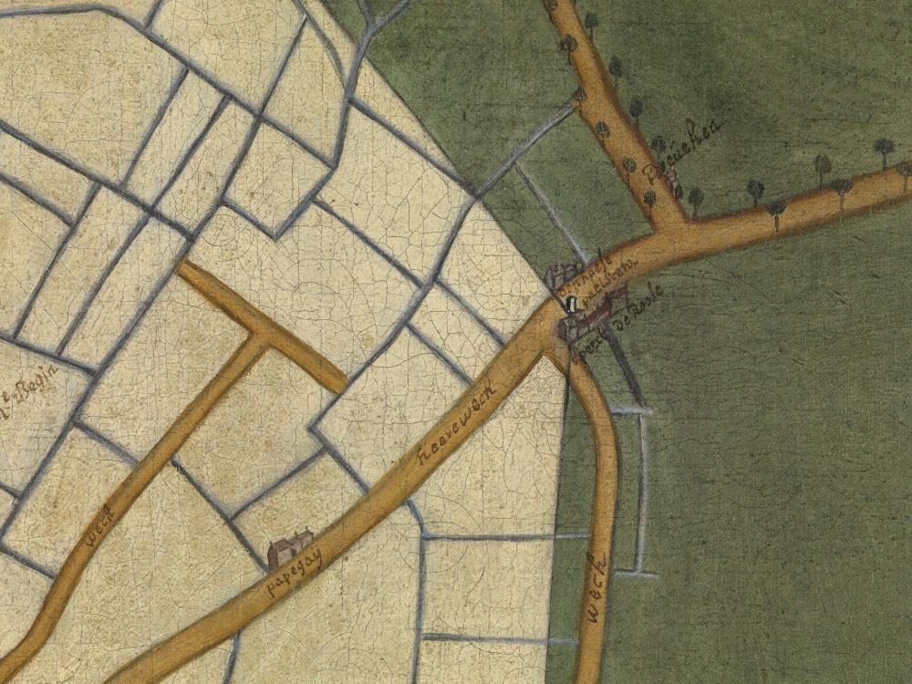 Kaart van Brugge en de feodale gronden