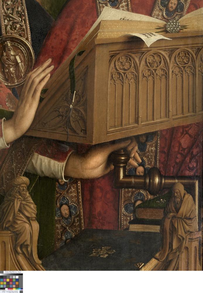 het Lam Gods: detail uit paneel De Zingende Engelen