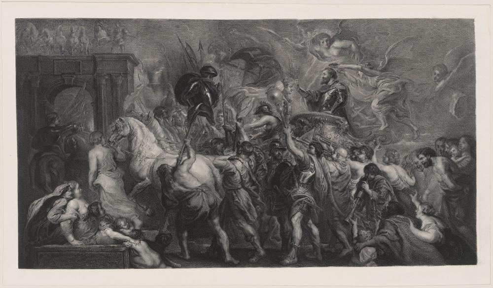 De Zegepralende intocht van Hendrik IV te Parijs