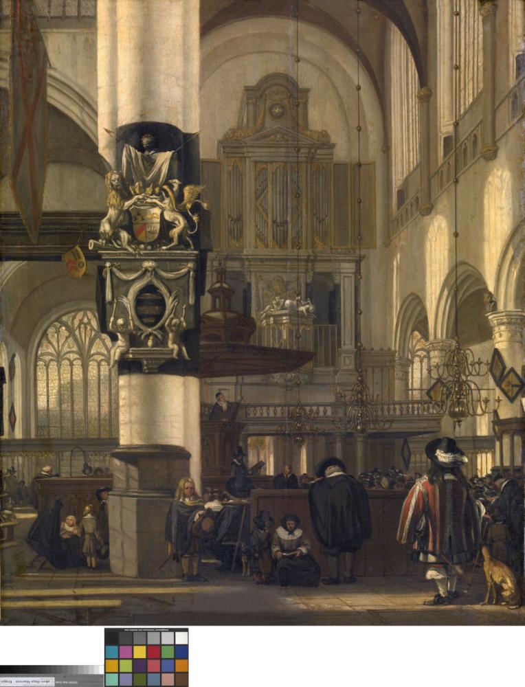 Interieur van een protestantse kerk