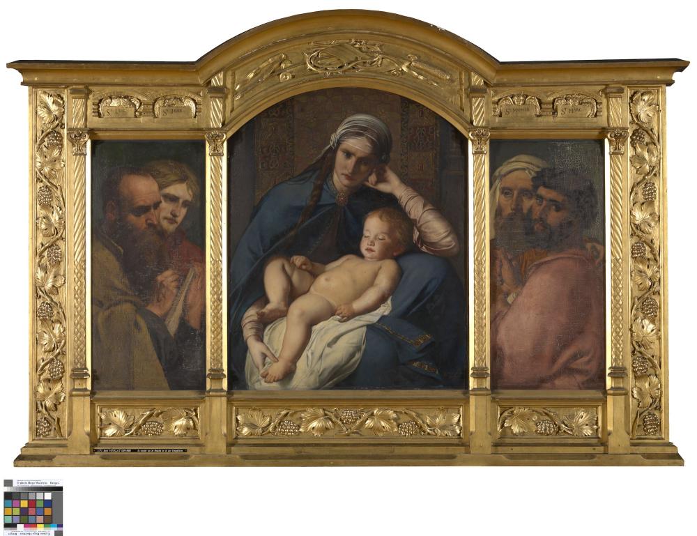 Moeder van de Messias en de vier evangelisten