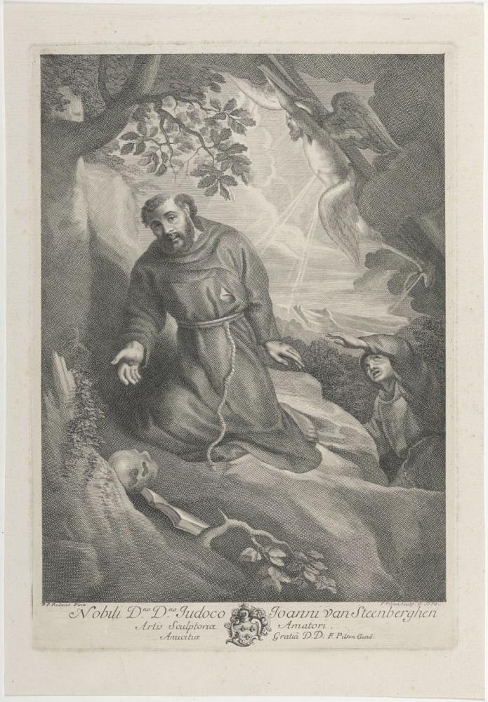 Heilige Franciscus van Assisi ontvangt de stigma