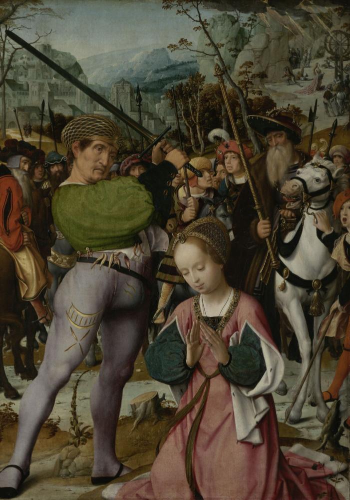 De Kruisiging en het leven van de heilige Catharina van Alexandrië