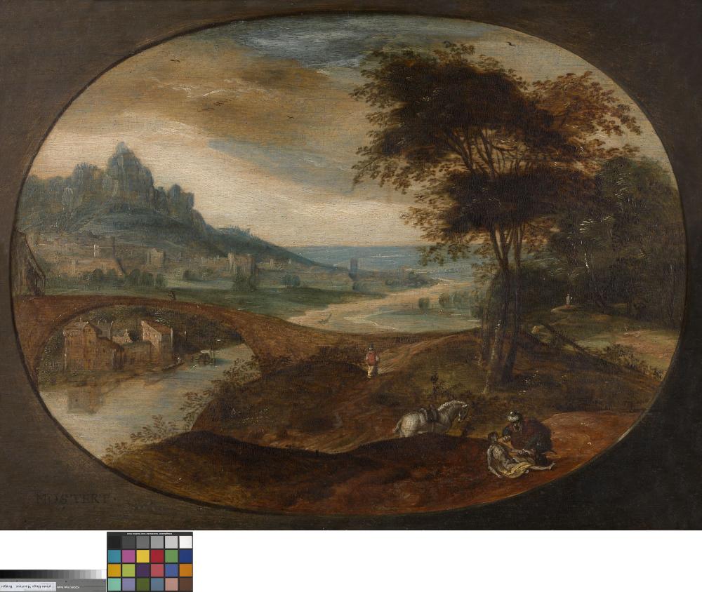 Landschap met de barmhartige Samaritaan