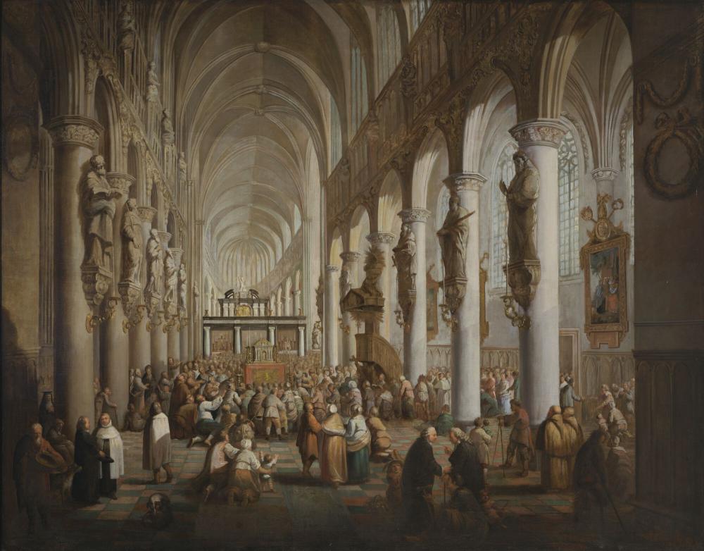 18. Binnenzicht van de Sint-Romboutskathedraal te Mechelen
