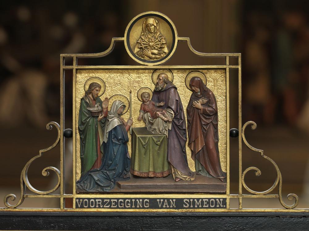 Detail afzetting rond O.-L. Vrouwaltaar: Voorzegging van Simeon