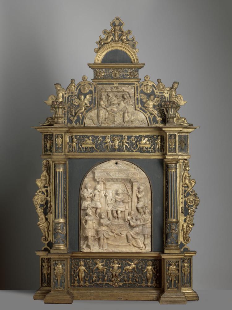 Retabel met het Oordel van Salomon en de Graflegging