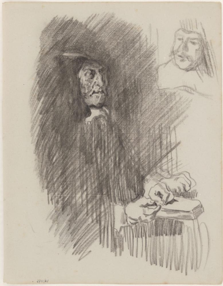 De regenten van het Oudemannenhuis in Haarlem. Twee figuren