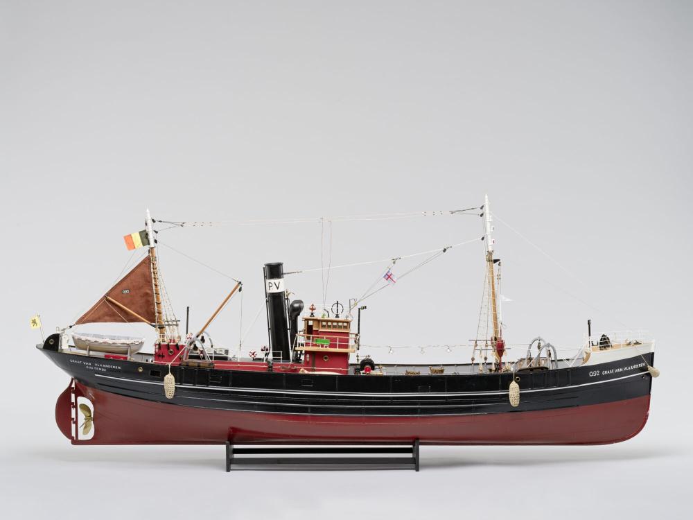 Scheepsmodel van de stoomtreiler O.92