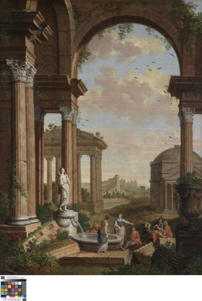 Landschap met Romeinse ruïnes