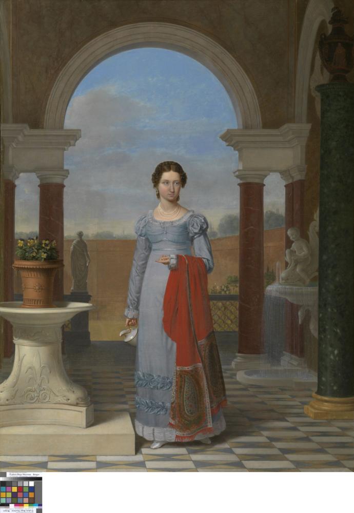 Portret van Colette Versavel  vrouw van dokter Isaac Joseph De Meyer