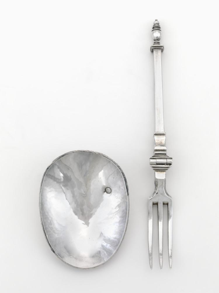 Lepel- en vorkcombinatie van zilver