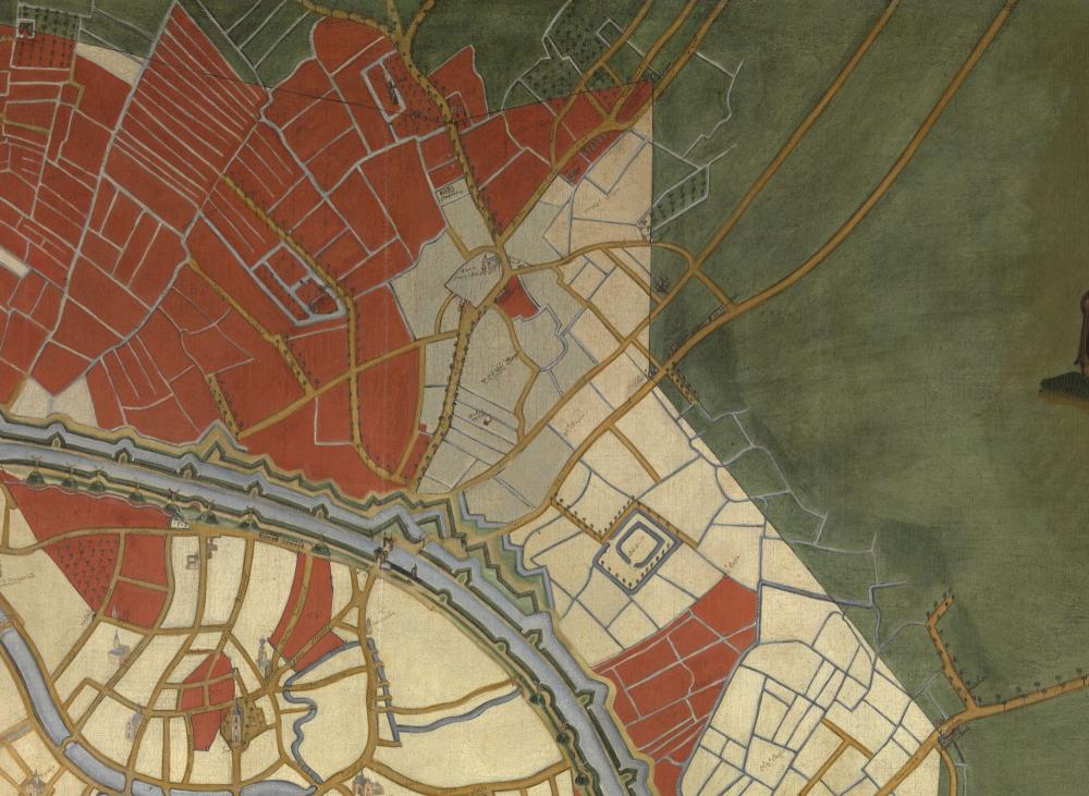 Kaart van Brugge en de feodale gronden