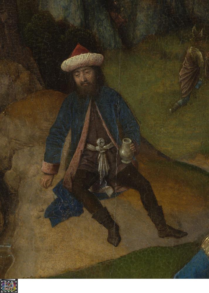 Het Laatste Avondmaal. Detail uit paneel rechtsboven