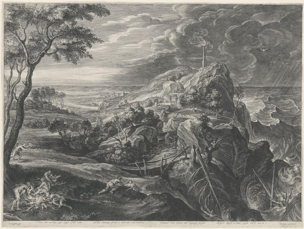 Landschap met de schipbreuk van de heilige Paulus
