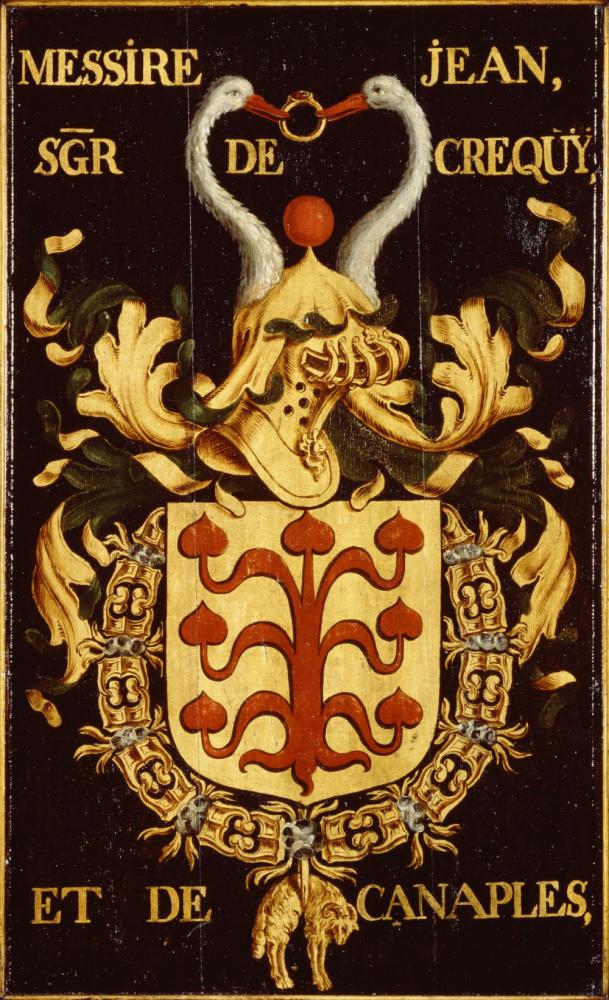 Eenenvijftig blazoenen van de Orde van het Gulden Vlies Messire Jean Seigneur de Crequy et de Canaples