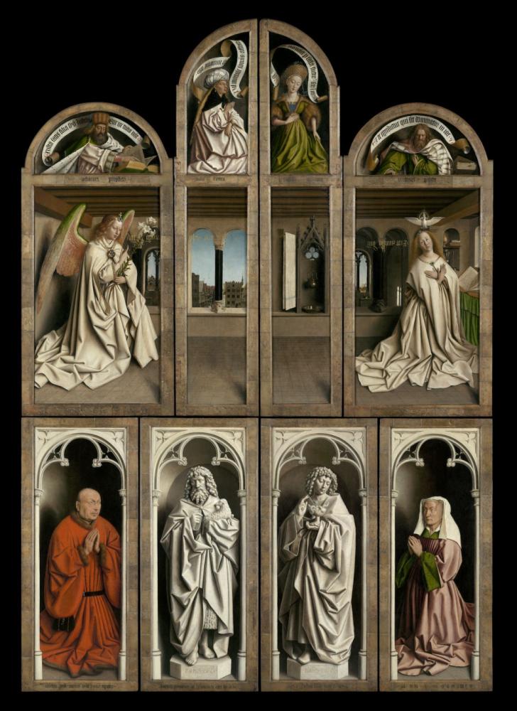 het Lam Gods: Overzichtsbeeld van het Gesloten Retabel
