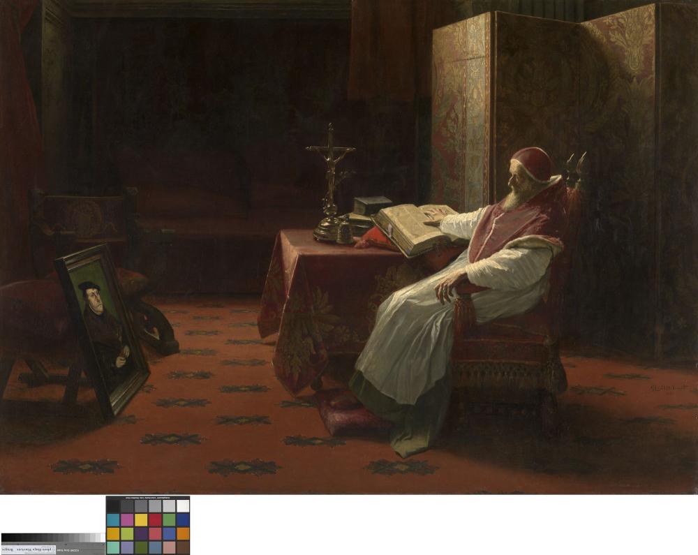 Paus Paulus III voor het portret van Luther