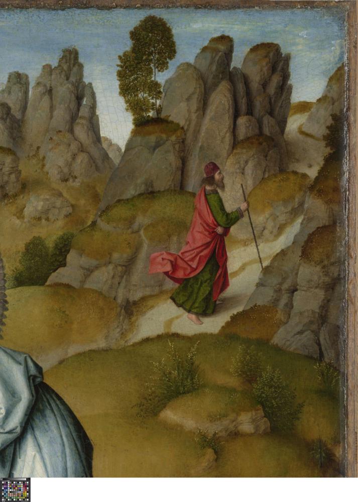 Het Laatste Avondmaal. Detail uit paneel rechtsonder