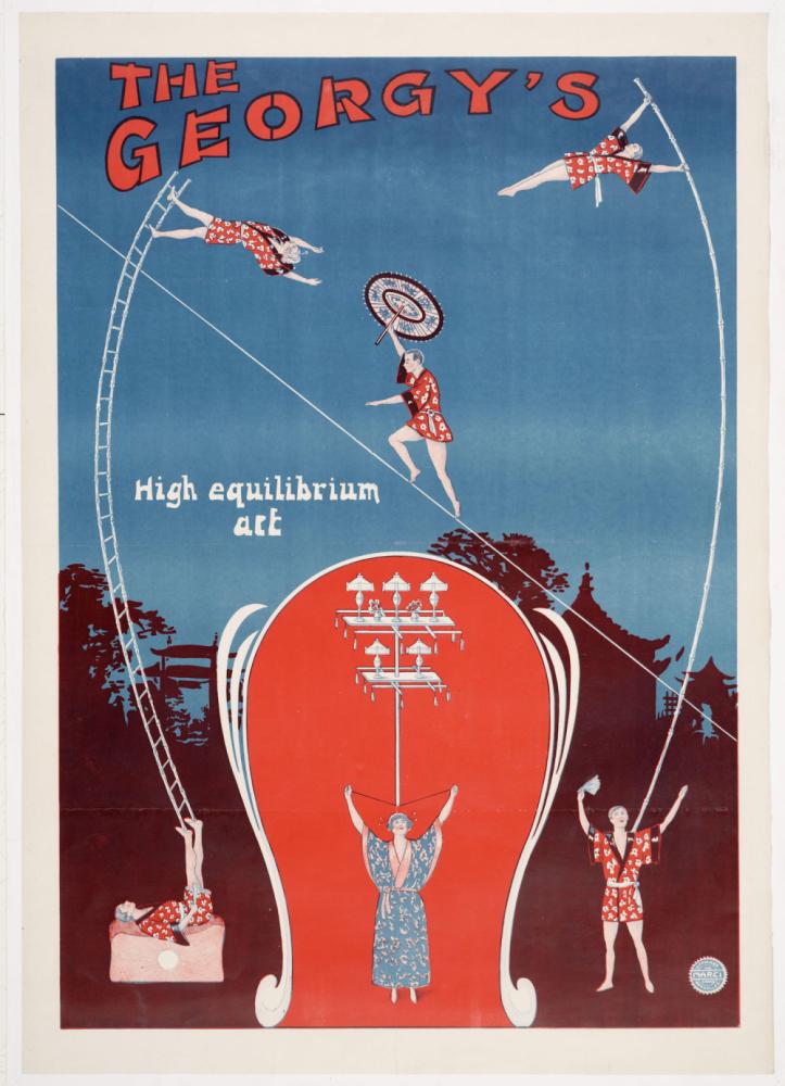 Affiche voor het acrobatenduo The Georgy's