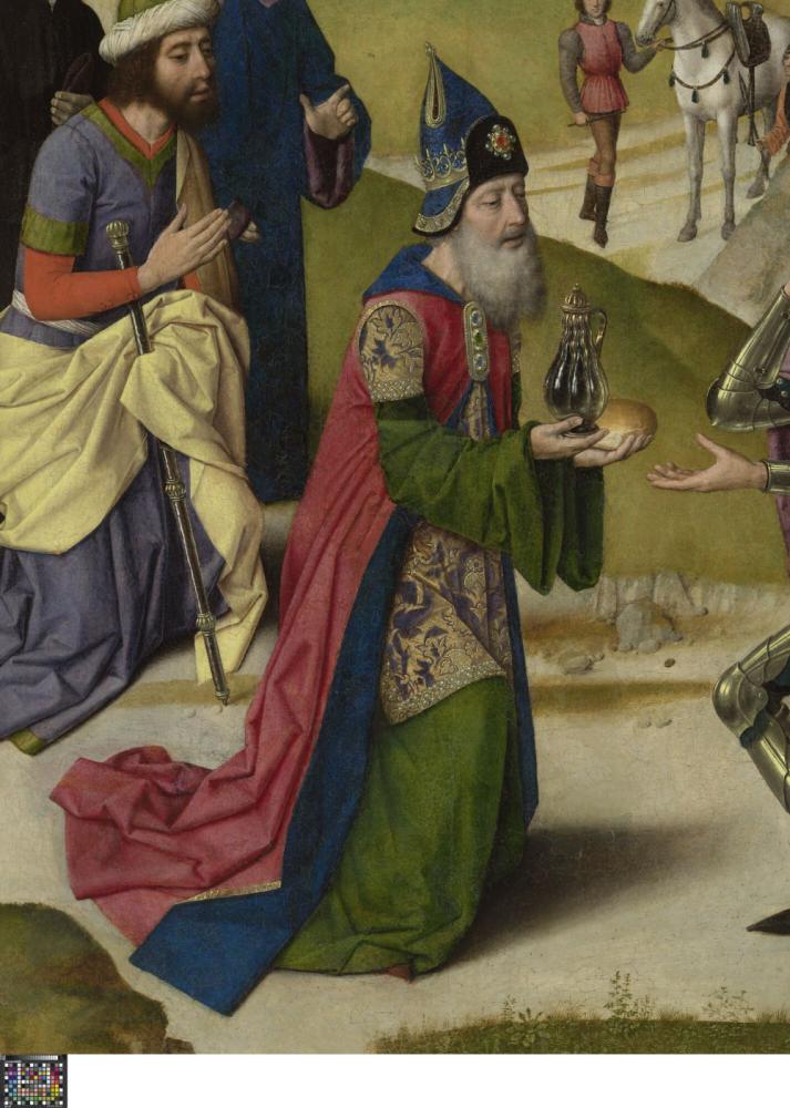 Het Laatste Avondmaal. Detail uit paneel linksboven