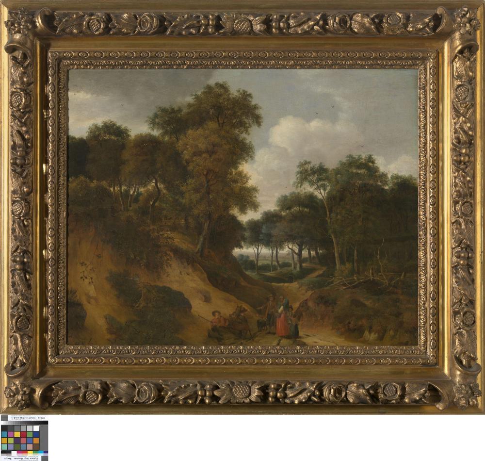 Landschap met wandelaars
