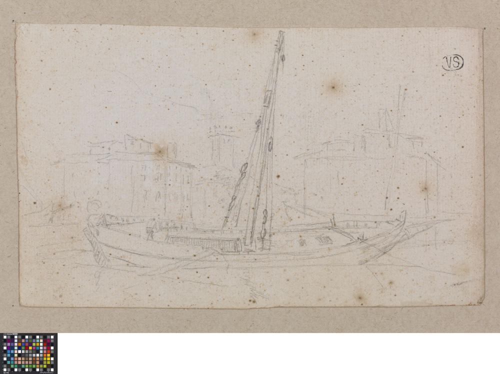 Een schip in een haven