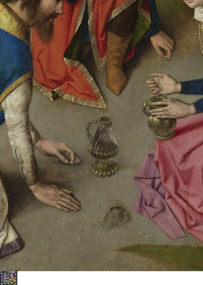 Het Laatste Avondmaal. Detail uit paneel rechtsboven