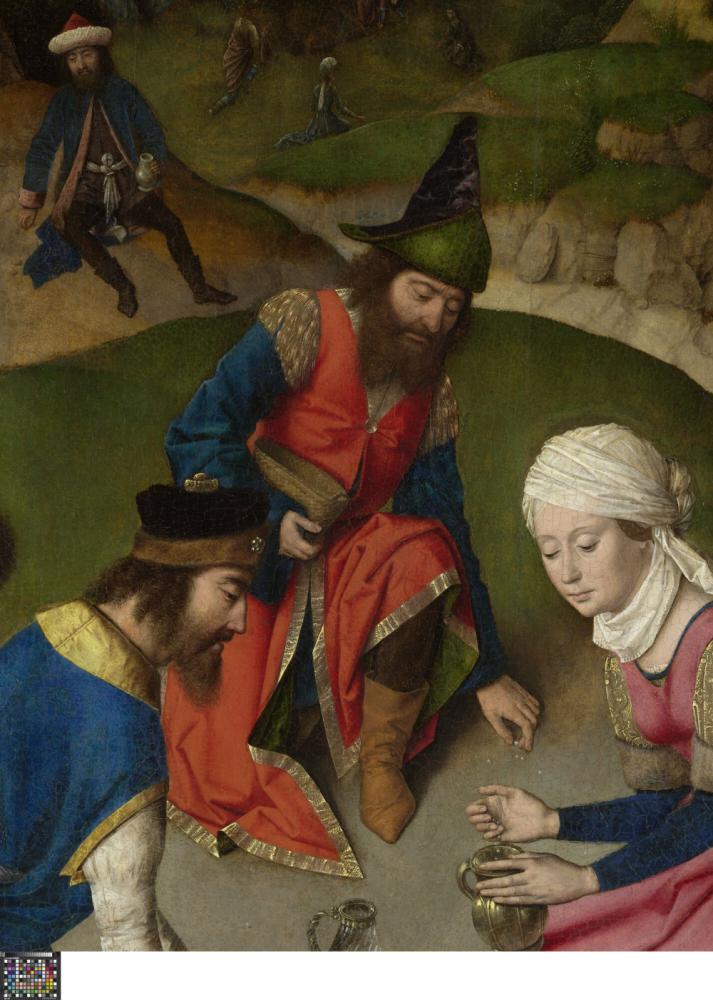 Het Laatste Avondmaal. Detail uit paneel rechtsboven