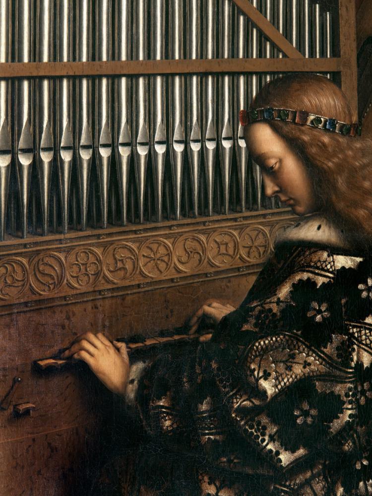 het Lam Gods: detail uit Paneel De Musicerende Engelen