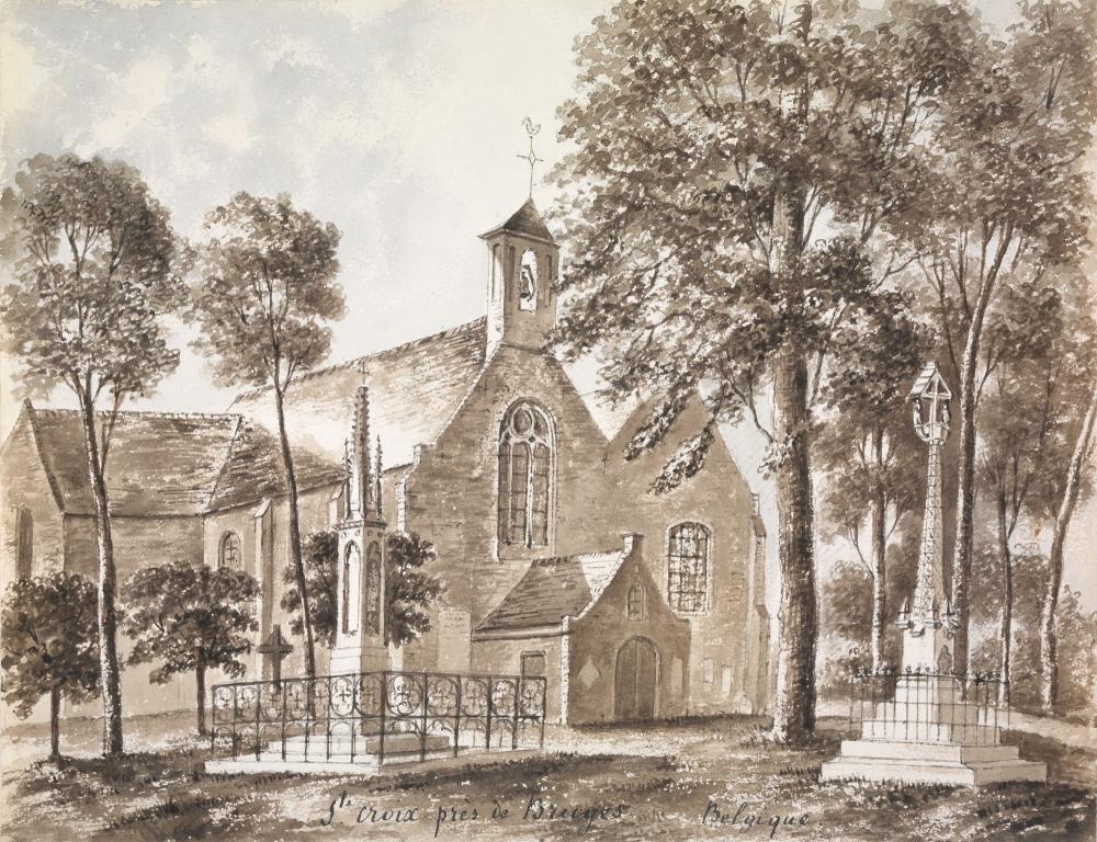 Kerk van Sint-Kruis  met het kerkhof