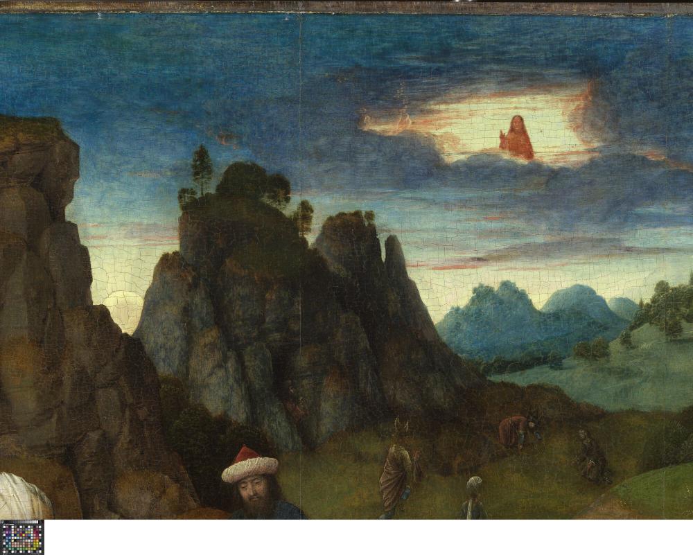 Het Laatste Avondmaal. Detail uit paneel rechtsboven
