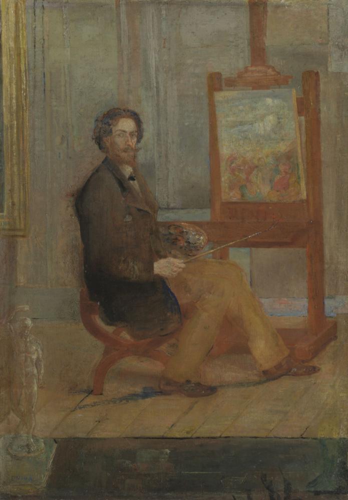 Ensor voor zijn schildersezel
