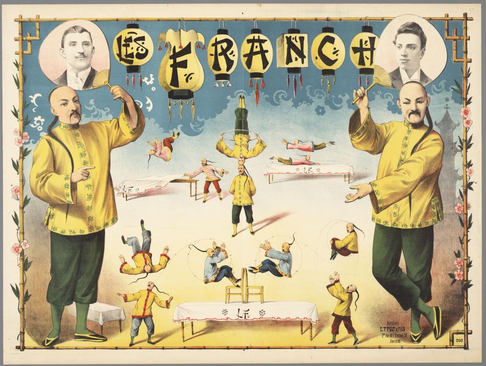 Affiche voor het acrobatenduo Les Franch