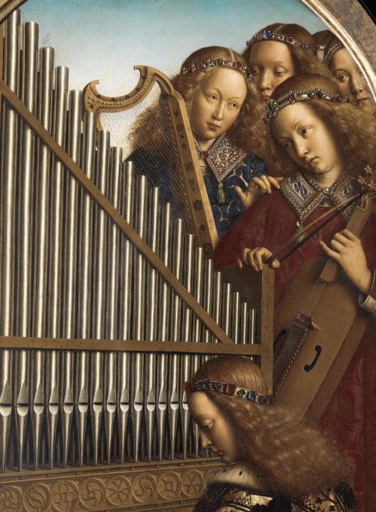 het Lam Gods: detail uit Paneel De Musicerende Engelen