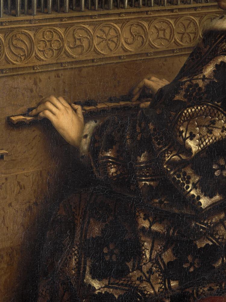 het Lam Gods: detail uit Paneel De Musicerende Engelen
