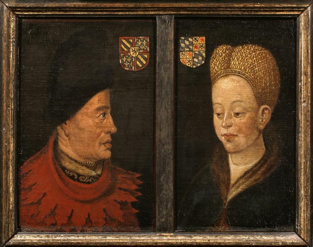 Portretten van Jan zonder Vrees en Margaretha van Beieren