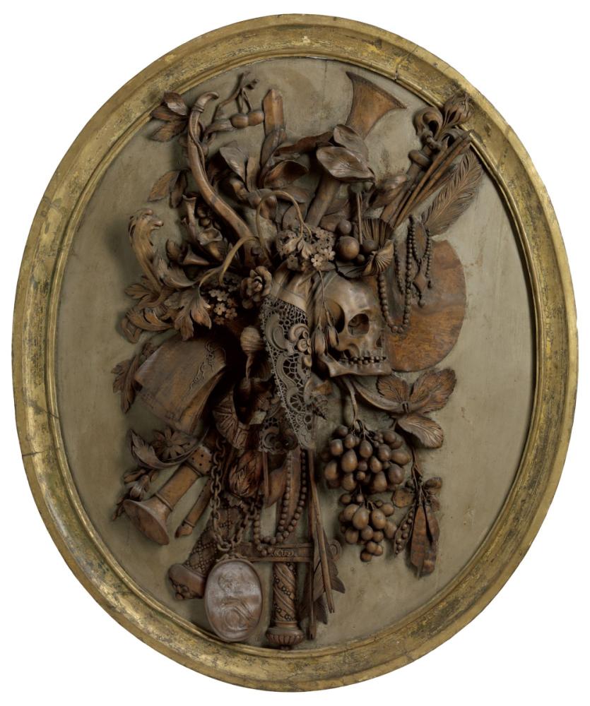 Medaillon met vanitassymbolen