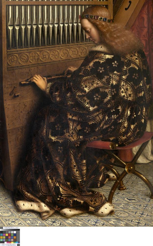 het Lam Gods: detail uit Paneel De Musicerende Engelen