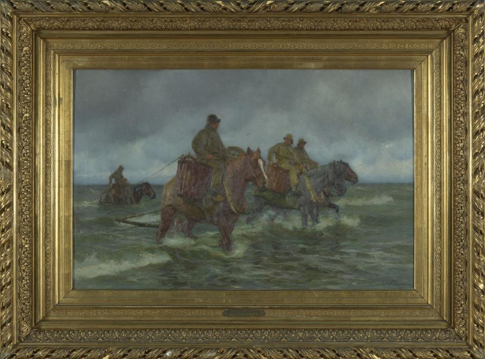 Paardenvissers in zee