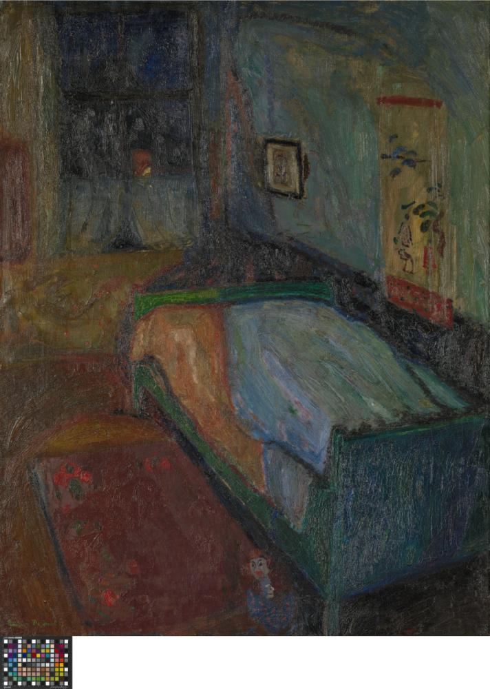 Slaapkamer - het groene bed